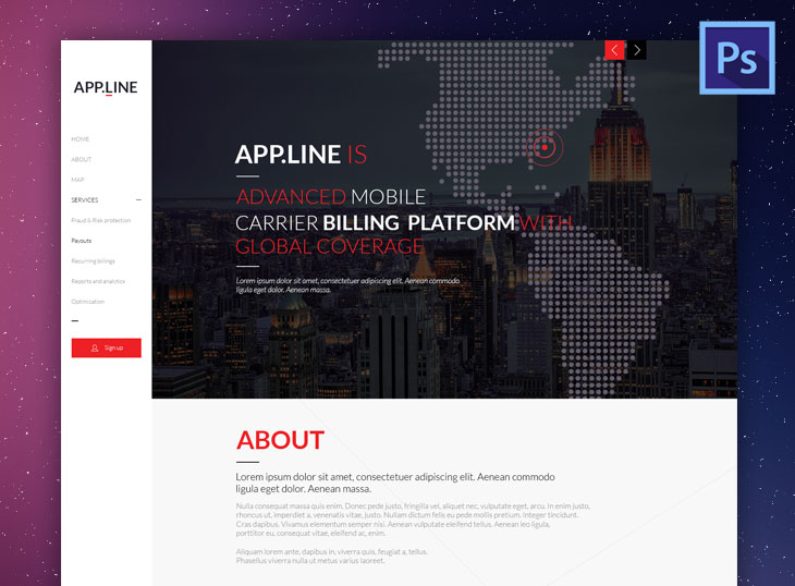 AppLine PSD Website Template